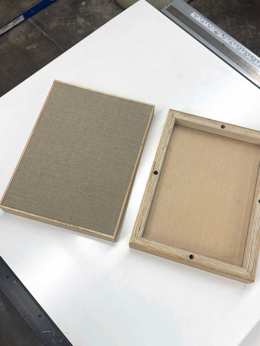 Raw Linen Open Air Panel + Raw European White Oak No-Float Frame | 9x12" | Free Shipping